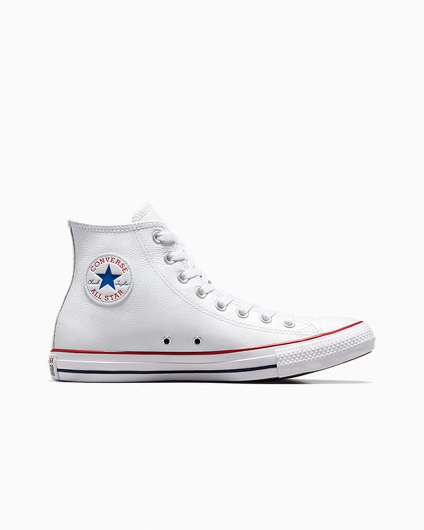 Pánské Boty Vysoké Converse Chuck Taylor All Star Læder Bílé | CZ WSNC32